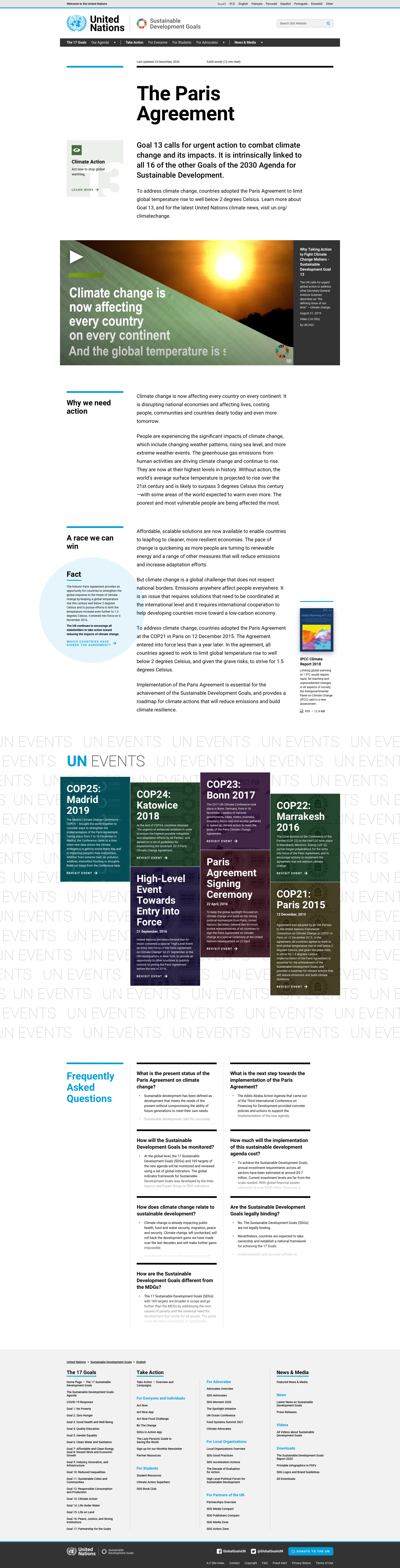 Paris Agreement layout in English