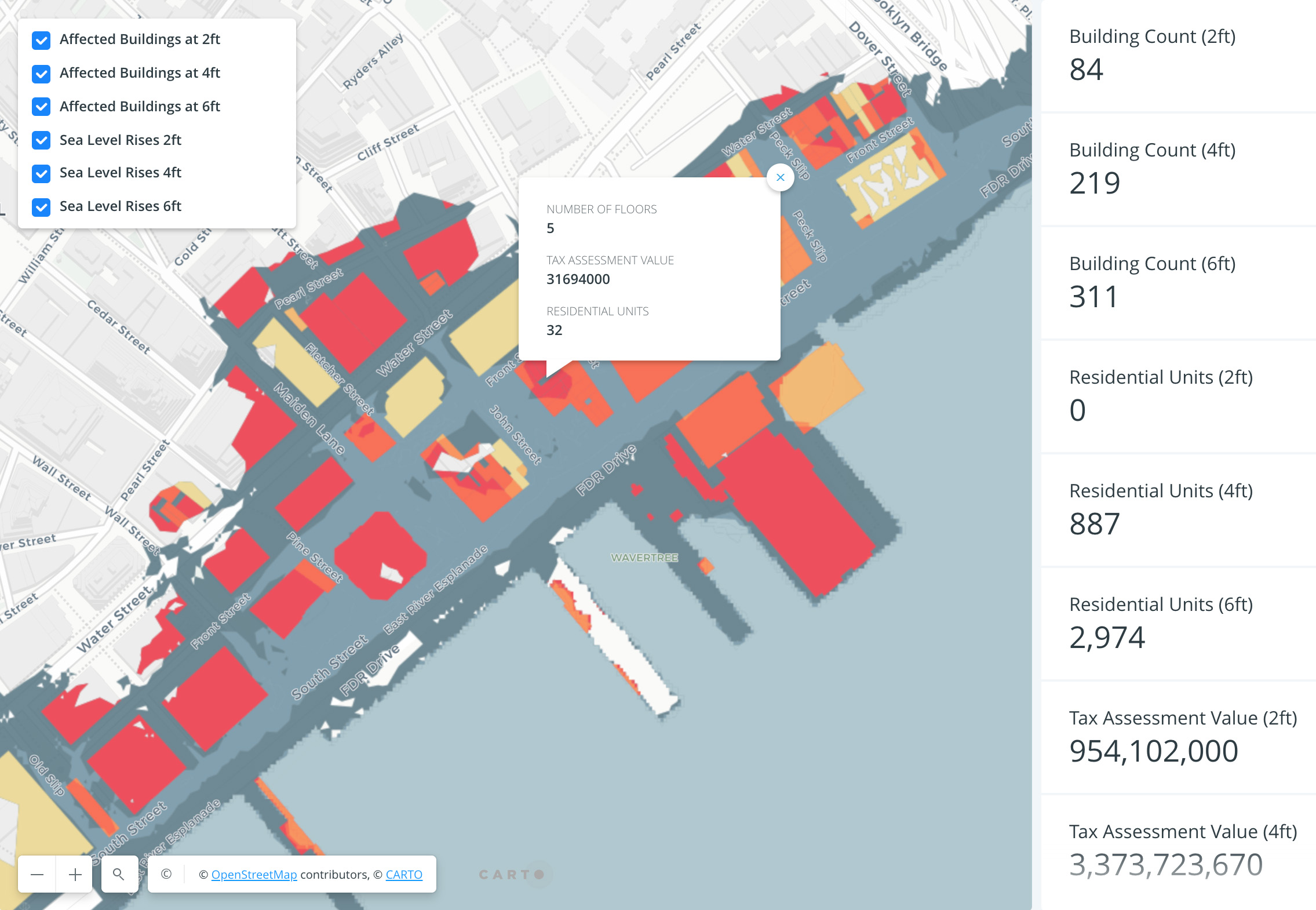 NYC flood map zoomed in