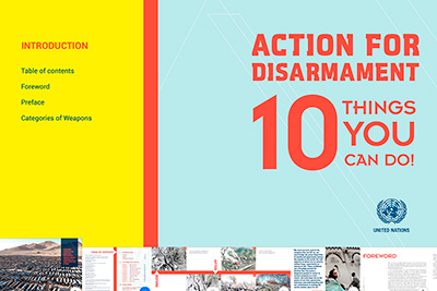 Screen capture of the Action for Disarmament iBook